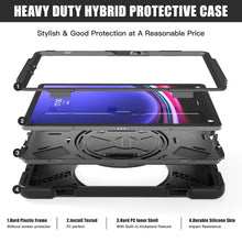 Load image into Gallery viewer, ProElite Cover for Samsung Galaxy Tab S10 Lite 10.9"/S9 Fe 10.9/S10 FE 10.9"/ S9/S8/S7 11" Cover Case, Rugged 3 Layer Armor case Cover and Rotating Kickstand, Black