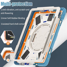 Load image into Gallery viewer, ProElite Cover for Apple iPad Pro 11 2024/2025 M4/M5 Case, Rugged 3 Layer Armor case Cover for iPad Pro 11 inch M4/M5 2024/2025 with Apple Pencil Holder, Shoulder Strap and Kickstand, Rainbow Blue