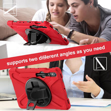 Load image into Gallery viewer, ProElite Cover for Samsung Galaxy Tab S10 Lite 10.9"/S9 Fe 10.9/S10 FE 10.9"/ S9/S8/S7 11" Cover Case, Rugged 3 Layer Armor case Cover and Rotating Kickstand, Red