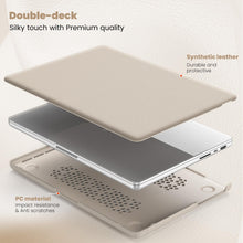 Load image into Gallery viewer, ProElite Case for MacBook Pro 14 inch 2025 2024 2023 2022 2021 M5/M4/M3 A2918 A2992 M2 A2779 M1 A2442 Pro Max, Slim Leather Case with Foldable Stand, Gold