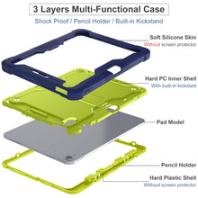 Load image into Gallery viewer, ProElite Cover for Apple iPad Air 11 inch M3/M2 2025/2024 & Air 10.9 5th/4th Gen, Rugged Shockproof Heavy Duty Back Case Cover for iPad Air 11 inch M3/M2 2025/2024 with Apple Pencil Holder, Navy Green