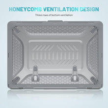 Load image into Gallery viewer, ProElite Case for MacBook Air 13.6 inch Case 2022 2023 2024 2025 Release M4/M3 A3113 M2 A2681 with Touch ID,Heavy Duty Honeycomb Hard Shell with Slim TPU Bumper and Fold Kickstand, Grey