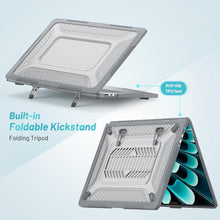 Load image into Gallery viewer, ProElite Case for MacBook Air 15 inch Case 2023 2024 Release M3 A3114 M2 A2941 with Liquid Retina Display & Touch ID,Heavy Duty Honeycomb Hard Shell with Slim TPU Bumper and Fold Kickstand, Grey