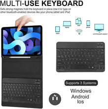 Load image into Gallery viewer, ProElite Keyboard case for iPad Air 11 M4/M3/M2/Pro 11" 4th/3rd Gen & Air 5th/4th Gen 10.9" with Pencil Holder, Magnetic Detachable Wireless Bluetooth Keyboard Built-in 7-Colors Backlit, Blue