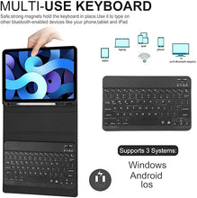 Load image into Gallery viewer, {Refurbished} ProElite Keyboard case for iPad Air 11 M3/M2 2025/2024/Pro 11" 4th/3rd Gen & Air 5th/4th Gen 10.9" with Pencil Holder, Magnetic Detachable Wireless Bluetooth Keyboard Built-in 7-Colors Backlit, Black