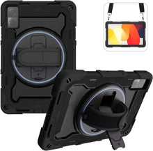 Load image into Gallery viewer, ProElite Cover for Redmi Pad SE case, Rugged 3 Layer Armor case cover for Redmi Pad SE 11 inch with Hand Grip and Rotating KickStand with Shoulder Strap, (Black)