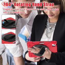 Load image into Gallery viewer, ProElite Cover for Apple iPad Air 13 inch M3/M2 2025/2024 Case, Rugged 3 Layer Armor case for Apple iPad Air 13 M3/M2 2025/2024 with Apple Pencil Holder, Hand Grip and Rotating Kickstand, Red