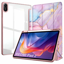 Load image into Gallery viewer, ProElite Case Cover for Xiaomi Redmi Pad 2 11 inch Cover, Transparent Flip Case for Xiaomi Redmi Pad 2 11 inch Case Cover with Pen Holder, Marble Pink