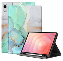 Load image into Gallery viewer, ProElite Book Cover Case for Samsung Galaxy Tab S11 11 inch, Smart flip case Book Cover for Samsung Galaxy Tab S11 11 inch with Pen Holder, Marble Green