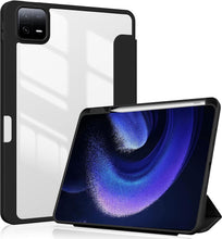 Load image into Gallery viewer, ProElite Smart Flip Case Cover for Xiaomi Mi Pad 6 11 inch Tablet, Transparent Back with Pen Holder, Black