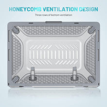 Load image into Gallery viewer, ProElite Case for MacBook Pro 14 inch Case 2025 2024 2023 2022 2021 M5/M4/M3 A2918 A2992 M2 A2779 M1 A2442 Pro Max,Heavy Duty Honeycomb Hard Shell with Slim TPU Bumper and Fold Kickstand, Grey