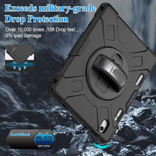 Load image into Gallery viewer, ProElite Case Cover for iPad (A16) 11th/10th Gen (2025/2022) case, Rugged 3 Layer Armor case for iPad 11th/10th Generation with Pencil Holder, Hand Grip, and Rotating Kickstand, Black