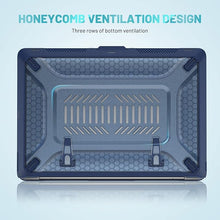 Load image into Gallery viewer, ProElite Case for MacBook Pro 13 inch Case M2 2024, 2023, 2022-2016 A2338 M1 A2251 A2289 A2159 A1989 A1708 A1706, Heavy Duty Honeycomb Hard Shell with Slim TPU Bumper and Fold Kickstand, Dark Blue