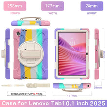 Load image into Gallery viewer, ProElite Cover for Lenovo Tab 10.1 inch 2025 Cover Case, Rugged 3 Layer Armor case Cover for Lenovo Tab 10.1 inch 2025 with Hand Grip & Rotating Kickstand with Shoulder Strap, Rainbow Pink