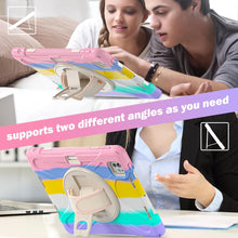 Load image into Gallery viewer, ProElite Cover for Apple iPad Pro 11 2024/2025 M4/M5 Case, Rugged 3 Layer Armor case Cover for iPad Pro 11 inch M4/M5 2024/2025 with Apple Pencil Holder, Shoulder Strap and Kickstand, Rainbow Pink