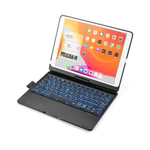 Load image into Gallery viewer, ProElite Rotatable Wireless Bluetooth TouchPad Keyboard flip case Cover for Apple iPad 10.2 inch 9th/8th/7th Generation, Built-in 7-Colors Backlit, Black