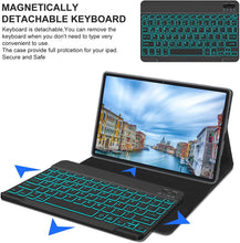 Load image into Gallery viewer, ProElite Keyboard case for Apple iPad (A16) 11th/10th Gen 2025/2022, with Pencil Holder, Magnetic Detachable Wireless Bluetooth Keyboard (Built-in 7-Colors Backlit), Dark Green