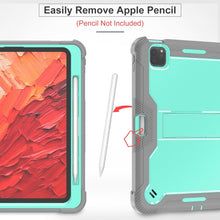 Load image into Gallery viewer, ProElite Rugged Shockproof Heavy Duty Back Case Cover for Apple iPad Pro 11 inch 2024/2025 M4/M5 5th/6th Gen with Apple Pencil Holder, Mint