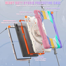 Load image into Gallery viewer, ProElite Cover for Lenovo Tab 10.1 inch 2025 Cover Case, Rugged 3 Layer Armor case Cover for Lenovo Tab 10.1 inch 2025 with Hand Grip & Rotating Kickstand with Shoulder Strap, Rainbow Pink