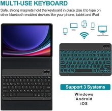 Load image into Gallery viewer, ProElite Keyboard case for Oppo Pad 5 12.1 inch, Magnetic Detachable Wireless Bluetooth Keyboard for Oppo Pad 5 12.1 inch Built-in 7-Colors Backlit, Dark Blue