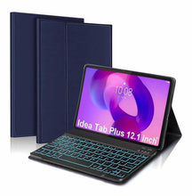 Load image into Gallery viewer, ProElite Keyboard case for Lenovo Idea Tab Plus 12.1 inch 2025, Magnetic Detachable Wireless Bluetooth Keyboard Built-in 7-Colors Backlit, Dark Blue
