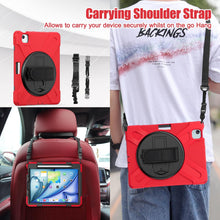 Load image into Gallery viewer, ProElite Rugged 3 Layer Armor case for Apple iPad Air 11 M3/M2 2025/2024/iPad Air 5th/4th Gen 10.9/iPad Pro 11 4th/3rd Gen with Apple Pencil Holder, Hand Grip and Rotating Kickstand, Red