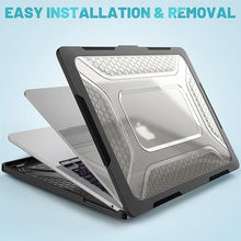 Load image into Gallery viewer, ProElite Case for MacBook Air 13.6 inch Case 2022 2023 2024 2025 Release M4/M3 A3113 M2 A2681 with Touch ID,Heavy Duty Honeycomb Hard Shell with Slim TPU Bumper and Fold Kickstand, Black