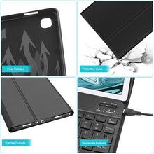 Load image into Gallery viewer, ProElite Keyboard case for Samsung Galaxy Tab A7 Lite 8.7 inch SM-T220/T225, Magnetic Detachable Wireless Bluetooth Keyboard Built-in 7-Colors Backlit, Black