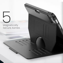 Load image into Gallery viewer, ProElite case for iPad Air 11 inch 2024/ iPad Air 5th/4th Gen 10.9 Inch, iPad Pro 11 4th/3rd Gen Smart Magnetic Shockproof Protective Case with 5 Stable Stands with Pencil Holder, Black