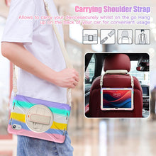 Load image into Gallery viewer, ProElite Cover for Motorola Pad 60 Neo 11 inch 2025 Cover Case, Rugged 3 Layer Armor case Cover for Motorola Pad 60 Neo 11 inch with Hand Grip & Rotating Kickstand with Shoulder Strap, Rainbow Pink
