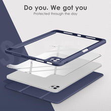 Load image into Gallery viewer, ProElite Case Cover for Apple iPad Air 13 inch M3/M2 2025/2024 Cover, Transparent Smart Flip Cover for iPad Air 13 inch M3/M2 2025/2024 with Pencil Holder, Dark Blue