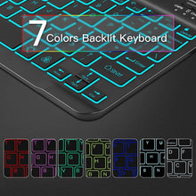 Load image into Gallery viewer, ProElite Keyboard case for Samsung Galaxy Tab S6 Lite 10.4 Inch 2024 SM-P610/P615 with Pencil Holder, Magnetic Detachable Wireless Bluetooth Keyboard Built-in 7-Colors Backlit, Dark Green