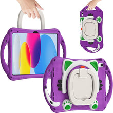 Load image into Gallery viewer, ProElite Tough Kids case Cover for Apple iPad (A16) 11th/10th Gen (2025/2022) with Rotating Kickstand and Shoulder Strap, Purple