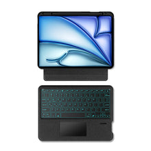 Load image into Gallery viewer, ProElite Wireless Bluetooth TouchPad Keyboard Case for iPad Air 13 M3/M2 2025/2024 & iPad pro 12.9 5th/6th Gen, Detachable TouchPad Keyboard with Apple Pencil Holder & Built-in 7-Colors Backlit,Black