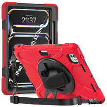 Load image into Gallery viewer, ProElite Cover for Apple iPad Pro 11 2024/2025 M4/M5 Case, Rugged 3 Layer Armor case Cover for iPad Pro 11 inch M4/M5 2024/2025 with Apple Pencil Holder, Shoulder Strap and Kickstand, Red