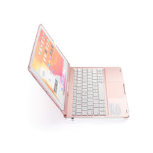 Load image into Gallery viewer, ProElite Rotatable Wireless Bluetooth TouchPad Keyboard flip case Cover for Apple iPad (A16) 11th/10th Generation 2025/2022, Built-in 7-Colors Backlit, Rose Gold
