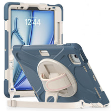 Load image into Gallery viewer, ProElite Rugged 3 Layer Armor case cover for Apple iPad Air 11 M3/M2 , iPad Air 5th/4th Gen 10.9 inch  with Hand Grip, Pencil holder and Rotating KickStand, Cornflower Blue