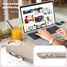 Load image into Gallery viewer, ProElite Case for MacBook Pro 13 inch M2 2024, 2023, 2022-2016 A2338 M1 A2251 A2289 A2159 A1989 A1708 A1706, Slim Leather Case with Foldable stand, Gold