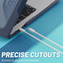 Load image into Gallery viewer, ProElite Case for MacBook Air 13.6 inch Case 2022 2023 2024 2025 Release M4/M3 A3113 M2 A2681 with Touch ID,Heavy Duty Honeycomb Hard Shell with Slim TPU Bumper and Fold Kickstand, Dark Blue