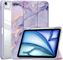 Load image into Gallery viewer, ProElite Case Cover for Apple iPad Air 13 inch M4/M3/M2 2026/2025/2024 Cover, Transparent Smart Flip Cover for iPad Air 13 inch M4/M3/M2 2026/2025/2024 with Pencil Holder, Marble Purple
