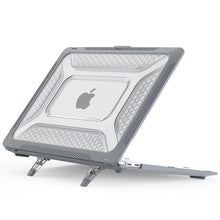 Load image into Gallery viewer, ProElite Case for MacBook Pro 13 inch Case M2 2024, 2023, 2022-2016 A2338 M1 A2251 A2289 A2159 A1989 A1708 A1706, Heavy Duty Honeycomb Hard Shell with Slim TPU Bumper and Fold Kickstand, Grey