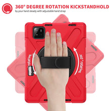 Load image into Gallery viewer, ProElite Cover for Xiaomi Mi Pad 8/8 Pro/Mi Pad 7/7 Pro 11.2 inch, Rugged 3 Layer Armor case with Hand Grip & Rotating Kickstand with Shoulder Strap & Pen Holder, Red