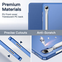 Load image into Gallery viewer, ProElite Cover for Samsung Galaxy Tab S10 Lite 10.9"/ Tab S9 FE 10.9 inch/Tab S10 FE/Tab S9 11 inch Case Cover, Smart Flip Case Cover Translucent Back with S Pen Holder, Dark Blue