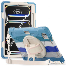 Load image into Gallery viewer, ProElite Cover for Apple iPad Pro 11 2024/2025 M4/M5 Case, Rugged 3 Layer Armor case Cover for iPad Pro 11 inch M4/M5 2024/2025 with Apple Pencil Holder, Shoulder Strap and Kickstand, Rainbow Blue