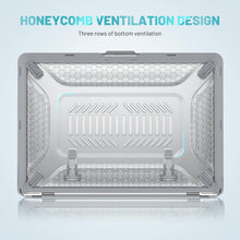 Load image into Gallery viewer, ProElite Transparent Case for MacBook Air 13 inch M2 2025/2024 M1 2021 2020 Release A2337 A2179 A1932 Model Touch ID,Heavy Duty Honeycomb Hard Shell with Slim TPU Bumper and Fold Kickstand, Grey