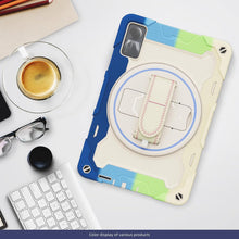 Load image into Gallery viewer, ProElite for Redmi Pad SE case, Rugged 3 Layer Armor case cover for Redmi Pad SE 11 inch with Hand Grip and Rotating KickStand with Shoulder Strap, Rainbow Blue