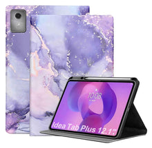 Load image into Gallery viewer, ProElite Book Case Cover for Lenovo Idea Tab Plus 12.1 inch 2025,Smart flip case Book Cover for Lenovo Idea Tab Plus 12.1 inch 2025 Tablet with Pen Holder, Marble Purple