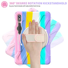 Load image into Gallery viewer, ProElite Cover for Samsung Galaxy Tab S10 Lite 10.9"/S9 Fe 10.9/S10 FE 10.9"/ S9/S8/S7 11" Cover Case, Rugged 3 Layer Armor case Cover and Rotating Kickstand, Rainbow Pink