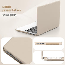 Load image into Gallery viewer, ProElite Case for MacBook Pro 14 inch 2025 2024 2023 2022 2021 M5/M4/M3 A2918 A2992 M2 A2779 M1 A2442 Pro Max, Slim Leather Case with Foldable Stand, Gold