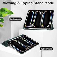 Load image into Gallery viewer, ProElite Case Cover for Apple iPad Air 13 2025/2024 M3/M2 Cover, Smart Flip Case for Apple iPad Air 13 inch M3/M2 with Pencil Holder, Translucent Back, Dark Green